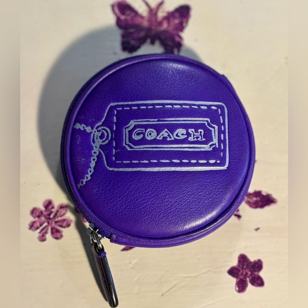 Coach Purple Key Card Holder with Tag Logo! RARE - Picture 5 of 5